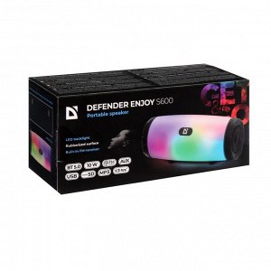 Портативная колонка Defender Enjoy S600, 10Вт, 1200 мАч, BT,FM, USB, microSD, AUX, подсветка