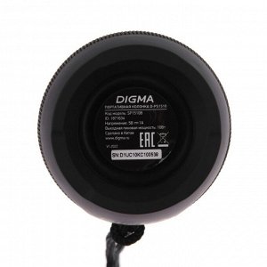 Портативная колонка Digma D-PS1510, 10Вт, BT, microSD,USB,AUX,FM, 1200мАч, черная