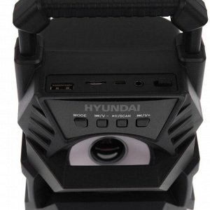 Портативная колонка Hyundai H-PS1000, 9Вт, BT, microSD, USB, AUX, FM, 500мАч, черная