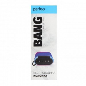 Портативная колонка Perfeo BANG PF_D0042, 5 Вт, 1200 мАч, microSD, USB, AUX, FM, волны