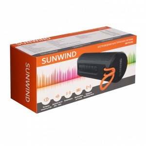 Портативная колонка SunWind SW-PS105, 10Вт, BT, microSD, USB, AUX, FM, 1800мАч, черная