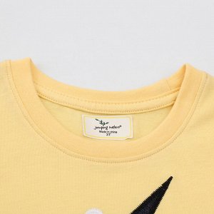 Детская желтая футболка с принтом Единорог