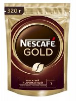 Кофе растворимый Nescafe Gold сублимированный с добавлением молотого, пакет, 320 г