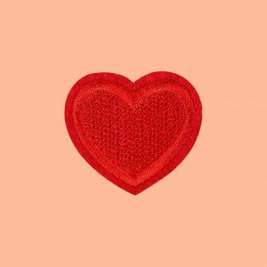 Термоаппликация «Сердце», 3 ? 3 см, цвет красный
