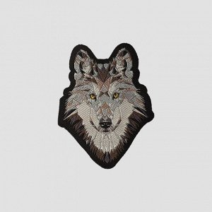 Термоаппликация «Волк», 4,7 ? 6 см, цвет серый
