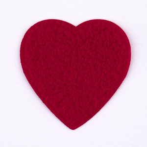 Термоаппликация «Сердце мягкое», 8 x 8 см, цвет красный