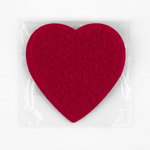 Термоаппликация «Сердце мягкое», 8 x 8 см, цвет красный