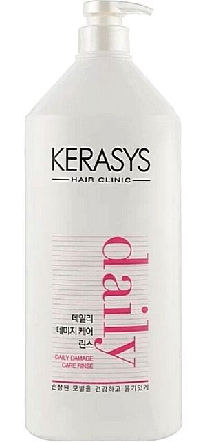 Кондиционер для сухих и поврежденных волос KERASYS HAIR CLINIC DAILY DAMAGE CARE RINSE с Керамидами и Растительными экстрактами Ежедневный 1,5л пр-во Ю.Корея