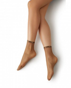 Sisi Фантазийные носки в мелкую сетку с акцентной резинкой