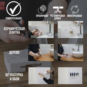 TUNDRA Лента клейкая ТУНДРА, прозрачная, двухсторонняя, 10 мм x 5 м