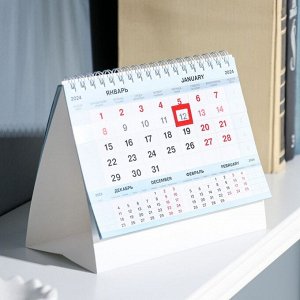 Календарь настольный, домик "Серебро" 2024, 10,5х16 см