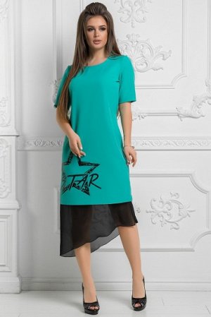 Платье Ткань: плательный креп + шифон
Длина платья: 109/122см.
Длина рукава: 26 см.