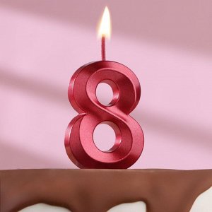Свеча в торт на шпажке «‎Грань», цифра "8", 5 см, красная