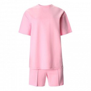 Комплект женский (футболка, шорты) MINAKU: Casual Collection, светло-розовый