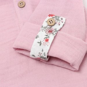 Комплект для девочки (кофточка/брюки), цвет розовый/хаки, рост