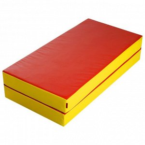 Мат ONLYTOP, 100х100х10 см, 1 сложение, цвет красный/жёлтый