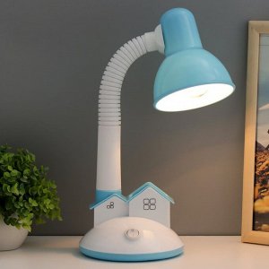 Настольная лампа "Домик" Е27 40Вт синий 14х14х35 см RISALUX