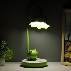 Настольная лампа "Лягушонок" LED 7Вт бело-зеленый 17х14х50 см RISALUX