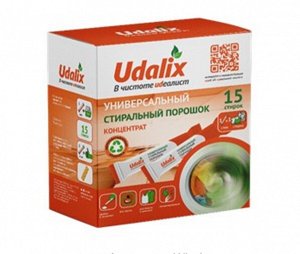 Udalix Универсальный стиральный порошок для цветных и белых вещей, гипоаллергенный, экологичный 15 стиков