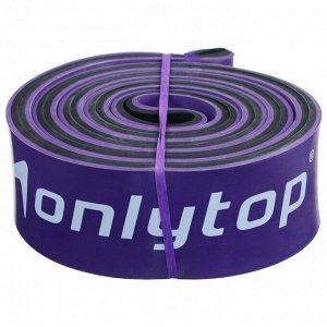 Эспандер ленточный многофункциональный ONLYTOP, 208х4,4х0,45 см, 17-54 кг, цвет фиолетовый/чёрный