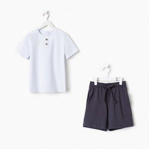 Комплект для мальчика (футболка, шорты) MINAKU цвет белый/графит, рост 116