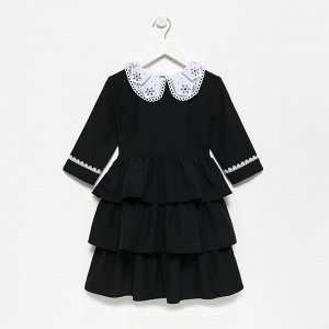 Платье школьное для девочек, цвет чёрный, рост