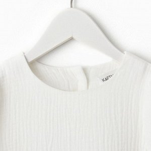 Платье детское с длинным рукавом KAFTAN «Муслин» 34 (122-128 см), белое