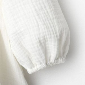 Платье детское с длинным рукавом KAFTAN «Муслин» 34 (122-128 см), белое