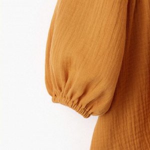 Платье детское с длинным рукавом KAFTAN «Муслин» 28 (86 -92 см), горчичное