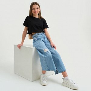 Футболка детская укороченная KAFTAN Basic line 28 (), чёрная