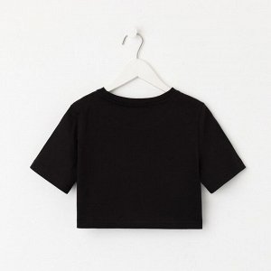 Футболка детская укороченная KAFTAN Basic line 28 (), чёрная