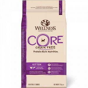 Wellness Core Kitten Беззерновой корм с индейкой и лососем для котят