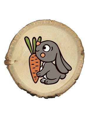 Выжигание на спилах "Сова, Зайка, Ежик" (спил малый)