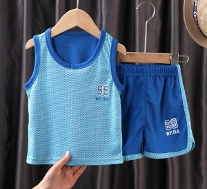 Костюм детский майка шорты для мальчика синий / костюм для мальчика летний / спортивный детский костюм майка с шортами