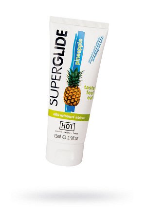Съедобная смазка на водной основе HOT Superglide для орального секса со вкусом ананаса, 75 мл
