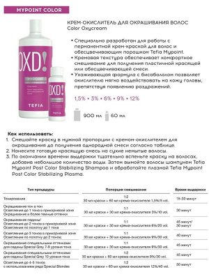 Tefia  Крем окислитель для краски для окрашивания волос 1,5% 5 vol  60 мл  MYPOINT Тефия