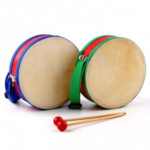 Игрушка музыкальная «Барабан», бумажная мембрана, размер: 14 x 14 x 4,5 см, цвета МИКС