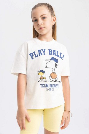 Футболка Snoopy Relax Fit с коротким рукавом для девочек