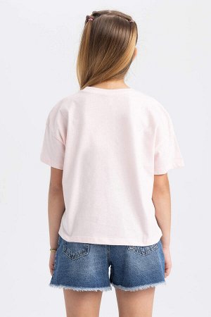 DEFACTO Укороченная футболка с коротким рукавом для девочек