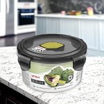 КОНТЕЙНЕР ДЛЯ ПРОДУКТОВ ГЕРМЕТИЧНЫЙ С КЛАПАНОМ &quot;BRILLIANT&quot; КРУГЛЫЙ 0,6Л (Черный)