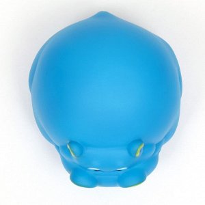Игрушка пищащая "Бегемотик", 8 х 6 см, синяя