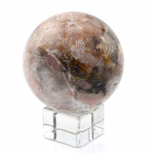 Сувенирный шар из агата розового с жеодой, диаметр 52мм