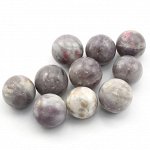 Шар из лепидолита с турмалином, диаметр 17-18мм