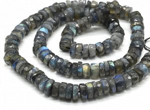 Бусины из лабрадора диски с гранями 7,5мм, 41см, 134 бусины