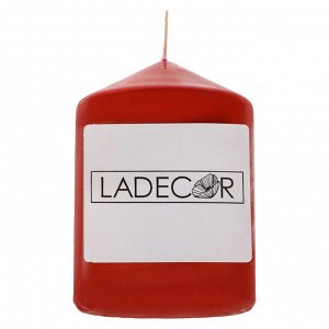 LADECOR Свеча пеньковая, 7х10 см, парафин, цвет красный