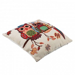 PROVANCE Чехол декоративный на подушку гобелен, 43х43см, 100% полиэстер, "Совушки", 4 дизайна
