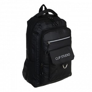 Рюкзак универсальный 45х30x14,5см, 2 отд., 2 карм., пласт.спинка, водоотталк.нейлон, USB, черный