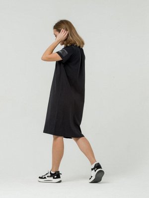 144 Платье-футболка, черный