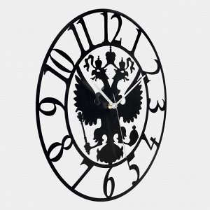 Часы настенные из металла "Герб", плавный ход, d-40 см