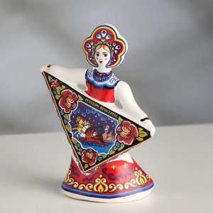 Сувенир-колокольчик "Кукла с платком", 11 см, керамика